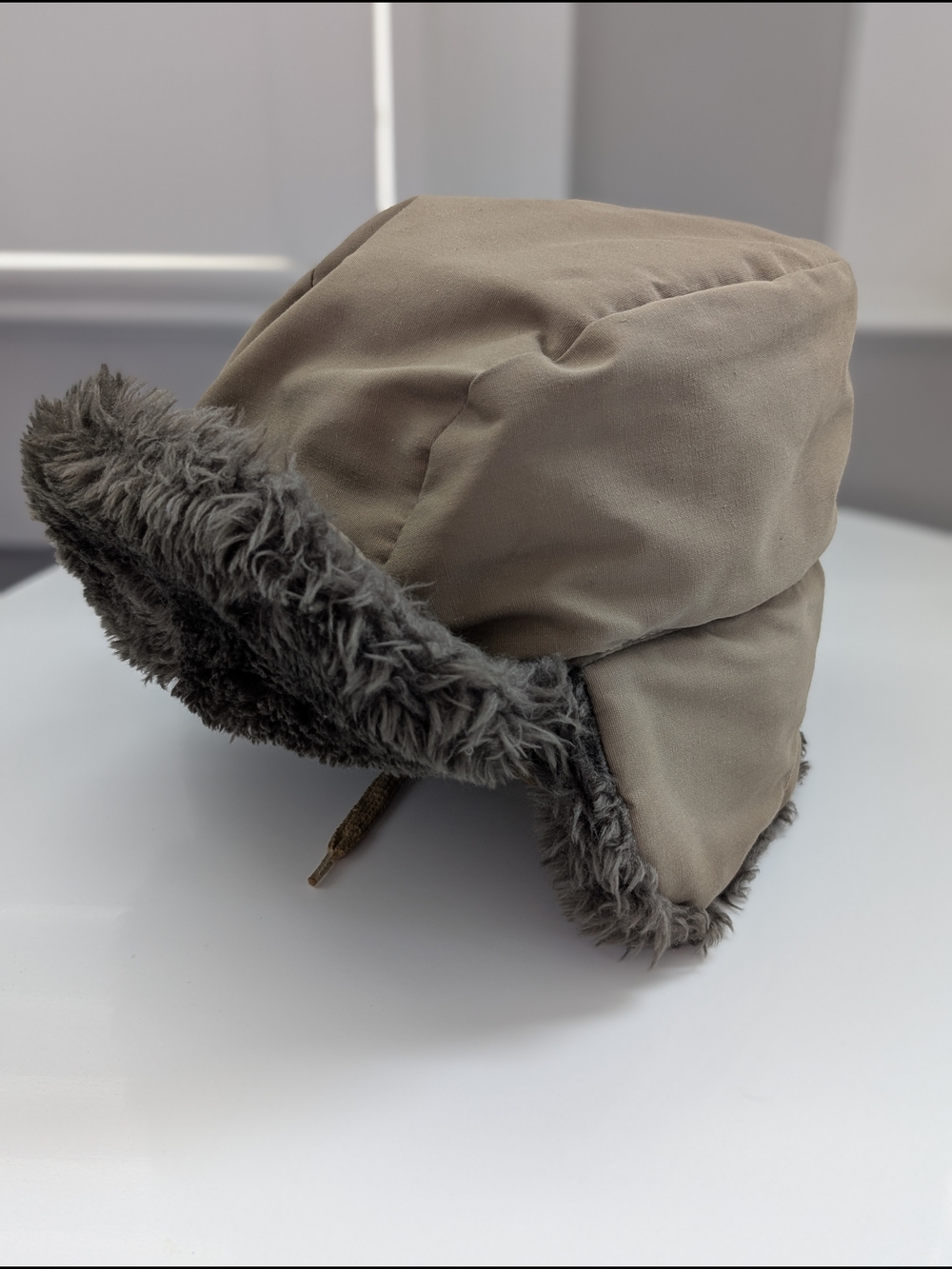 Vtg Browning Down Trapper Hat Mens XL Made in USA Faux Fur Ear Flap Hunting Tan